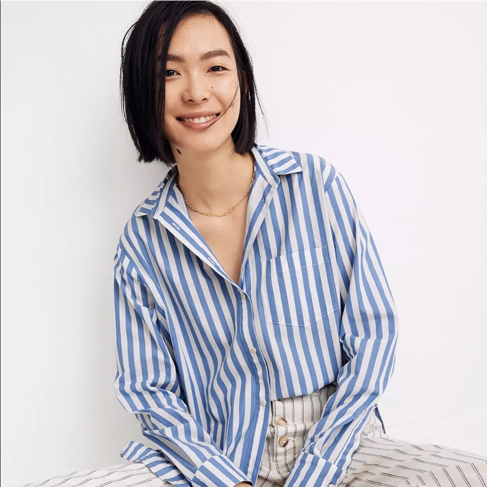 NWT Madewell | Oversized Ex-Boyfriend Shirt in Mullins Stripe